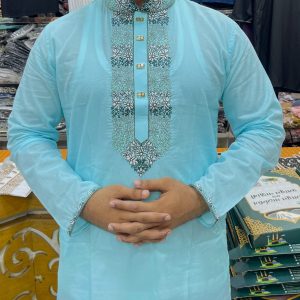প্রিমিয়াম অরিজিনাল ধুতি কটন এমব্রয়ডারি পাঞ্জাবি [ Code: 102 ]