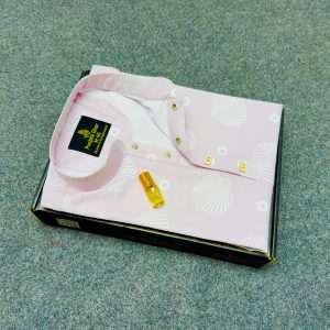 চায়না জাফরান স্টেপ প্রিন্টেড পাঞ্জাবি [ Code: 120]