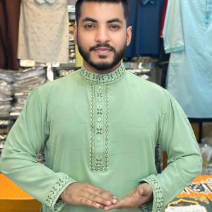 প্রিমিয়াম চায়না ভাঙচুর স্টিচ কটন পাঞ্জাবি [ Code: 111]