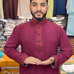 প্রিমিয়াম চায়না ভাঙচুর স্টিচ কটন পাঞ্জাবি [ Code: 114]