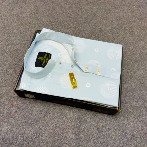 চায়না জাফরান স্টেপ প্রিন্টেড পাঞ্জাবি [ Code: 122]