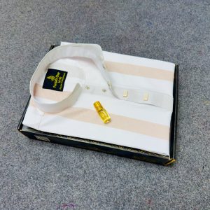 চায়না জাফরান স্টেপ প্রিন্টেড পাঞ্জাবি [ Code: 123]